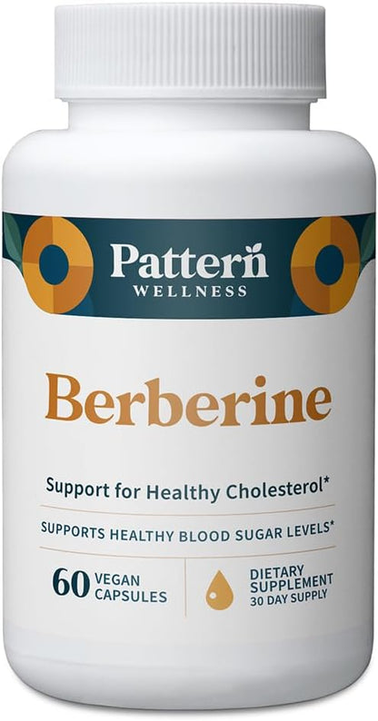Pattern Wellness Berberine Supplement with Organic Ceylon Cinnamon – Antioxidant & Metabolic Support – Whole Body Wellness – Non-GMO – 60 Vegan Capsules