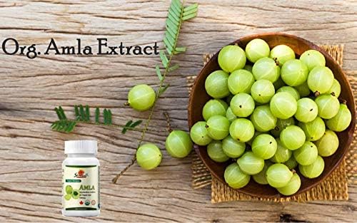 Sewanti Organic Amla Dietary Supplement Natural Antioxidant, Vitamin C Boost 60 Vegan High Potency Extract Capsules, 500mg