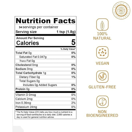 Pride of India | Ginger Fine Ground 6 oz (170 gm) Medium Dual Sifter Bottle | Finely Powdered for Easy Mixing | Perfect for Cookies, Chicken Stir-Fry, Soups, Marinades, Muffins| Fresh Root Powder | Vegan, Gluten-Free, Non-Bioengineered