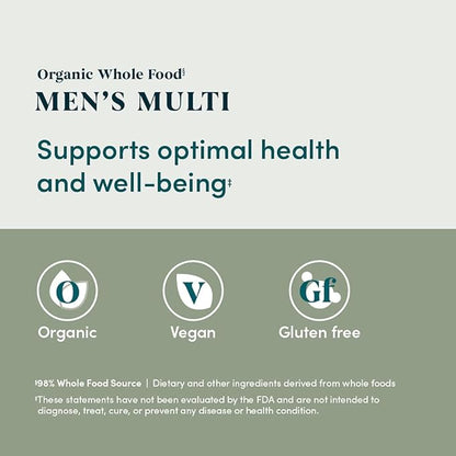 Amazon Elements Organic Whole Food Men's Multi, 60 Tablets (Pack of 2)