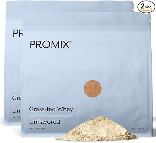 ProMix Nutrition Whey Protein Powder, Unflavored - Grass-Fed - ­Post Workout Fitness & Nutrition Shakes, Smoothies, Baking & Cooking Recipes - Gluten-Free & Keto-Friendly - 5 Pound (Pack of 2)