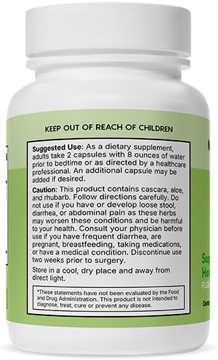 Natural Wellness Colon Cleanse – Gentle Detox with 7 Plant-Based Herbs – Supports Digestion & Regularity – Gluten Free, Vegetarian Capsules – 60 Count