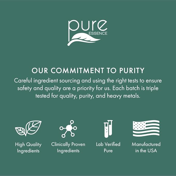 PURE ESSENCE LABS MyPure Reishi Organic Mushrooms Supplement - 100% Real Mushroom Extract for Immune Support, Stress Relief, Build Energy (60 Capsules)