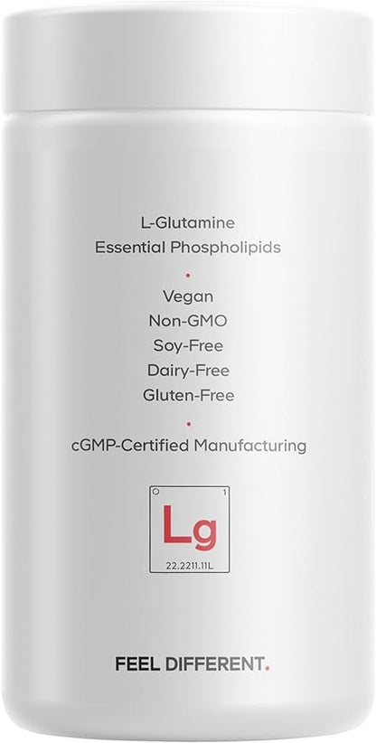 Codeage Liposomal L-Glutamine Capsule Supplement - 1,000 mg L-Glutamine per Serving - 3-Month Supply - Liposomal Delivery, Vegan Pills, Non-GMO, Gluten-Free Amino Acid - 180 Capsules