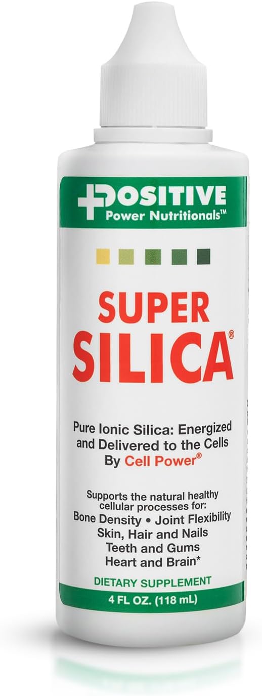 Positive Power Nutritionals Super Silica Supplements (4oz) - Silica Mineral Supplements - Silica Liquid Supplement | Liquid Silica with Collagen Boosting Silicon | Silica Supplements for Hair Growth
