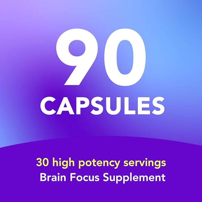 AMANDEAN Brain Supplement. Nootropic Cognitive Support for Memory, Focus, Clarity. Magnesium L-Threonate (Magtein), Lion's Mane Mushroom Extract, Alpha GPC Choline Complex. 90 Veggie Capsules.