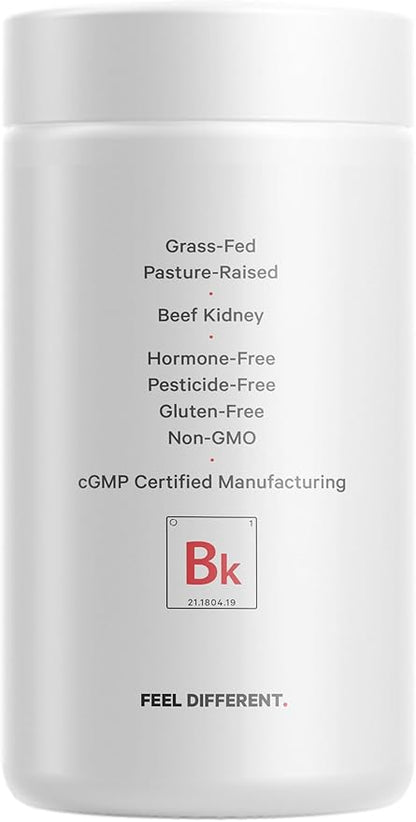 Codeage Grass Fed Beef Kidney Supplement - Freeze Dried, Non-Defatted, Desiccated Glandulars Nutrition Bovine Pills – Pasture Raised Beef Vitamins - Non-GMO -180 Capsules