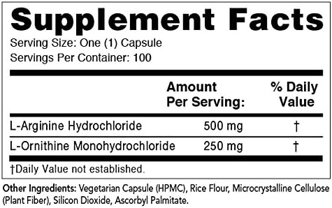 Olympian Labs Arginine, 500mg & Ornithine, 250mg