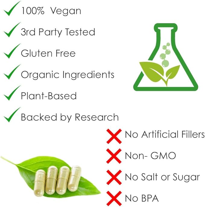 L-Serine 500 mg, 30 Vegan Capsules - Non-GMO, Rice-Free, Gluten-Free