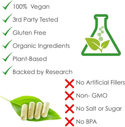 L-Serine 500 mg, 30 Vegan Capsules - Non-GMO, Rice-Free, Gluten-Free