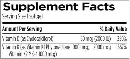 Designs for Sport Vitamin D3 Pro - Supports Bone Health & Immune Function* - Vitamins D3, K1 & K2 Blend - Gluten Free & Non-GMO - 60 Softgels