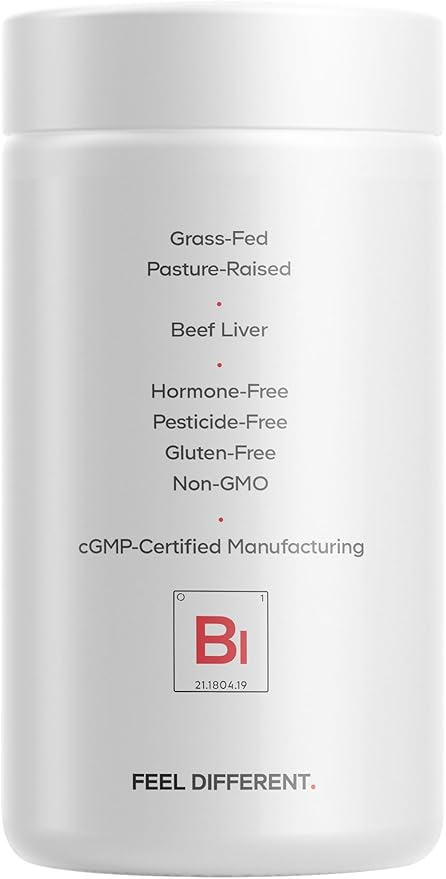 Codeage Grass Fed Beef Liver Supplement Superfood, Freeze Dried, Non-Defatted, Desiccated Glandulars Bovine Pills, Pasture Raised Beef Vitamins, Non-GMO Liver Meat, 180 Capsules