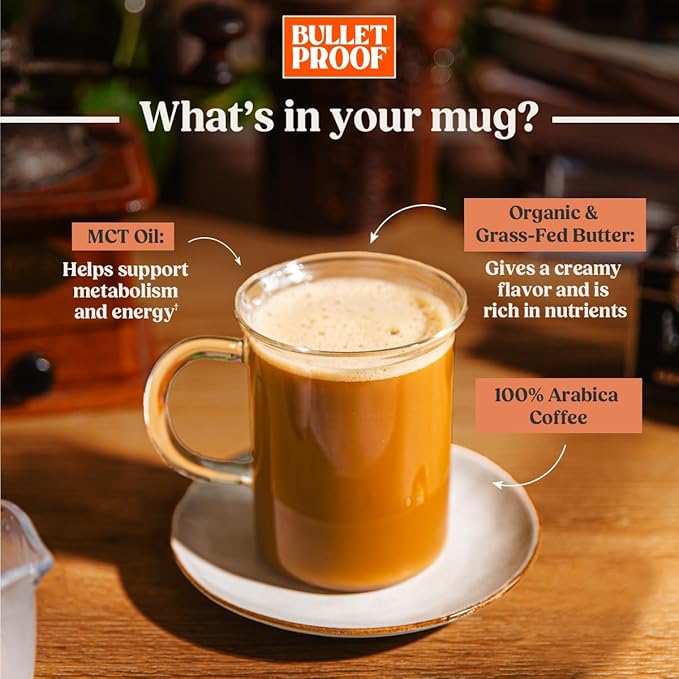 Bulletproof Coffee + Organic Grass-Fed Butter Single-Serve Pods, 10 Count, Keto Coffee, All-in-one Recipe with MCT Oil and Butter, Packaging May Vary