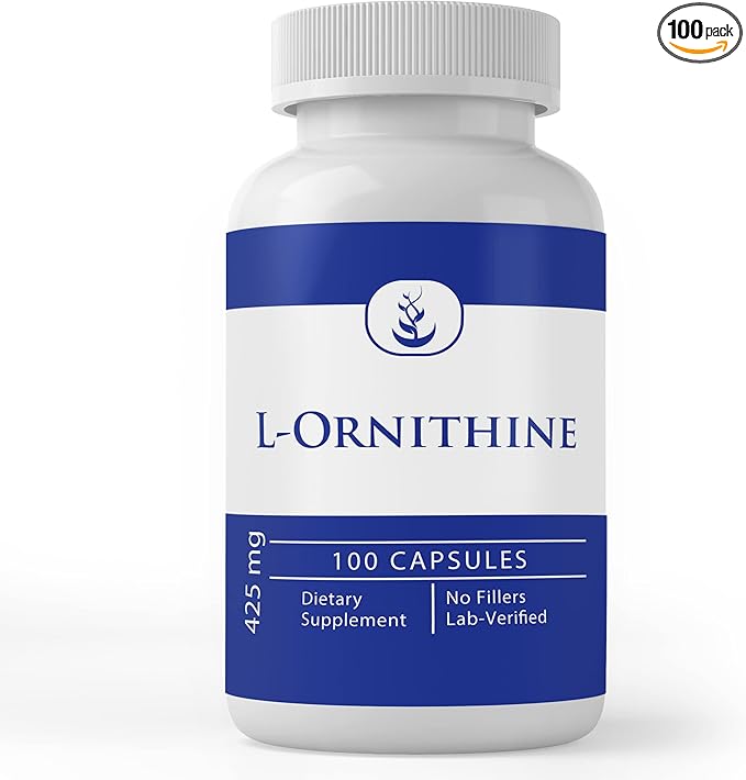Pure Original Ingredients L-Ornithine, (100 Capsules) Always Pure, No Additives Or Fillers, Lab Verified
