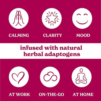 Tranquini Calming Drink With Herbal Adaptogens | Sparkling Water Stress Relief Beverage | Sugar Free, Non Alcoholic, Soda Replacement, Gluten Free, Vegan - 250ml Hibiscus (6 cans)
