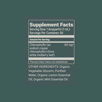 Juna Chlorophyll Liquid Drops (2-Pack) - 3X Potency Concentration - Detox, Debloat, Cleanse, Internal Deodorant, Energy & Cellular Support Supplement - Fresh Minty Lemon Taste