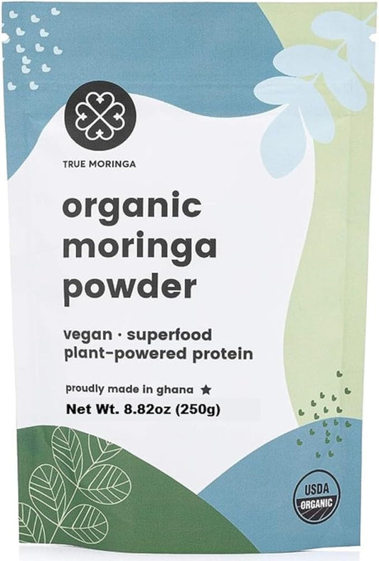 Organic Moringa Powder | 100% Regenerative Organic Raw Moringa Powder, Certified USDA. Non-GMO (250g)