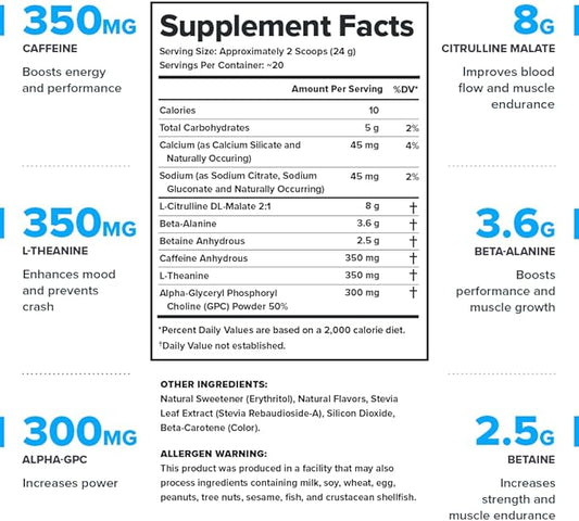 LEGION Pulse Pre Workout Supplement - All Natural Nitric Oxide Preworkout Drink to Boost Energy, Creatine Free, Naturally Sweetened, Beta Alanine, Citrulline, Alpha GPC (Sour Mango)