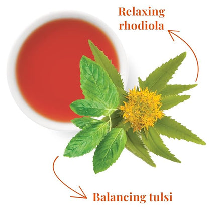 The Republic of Tea - SuperAdapt Stress Suppress Herbal Tea, 36 Tea Bags, Organic, Caffeine Free, Tulsi and Rhodiola Herbal Tea