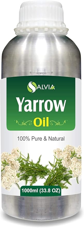 Bulk Yarrow Oil (Achillea millefolium) Essential Oil 100% Pure & Natural Undiluted Unrefined Uncut Organic Standard Oil Therapeutic Grade Oil Aromatherapy Bulk Oil 1000ml/33.8fl oz