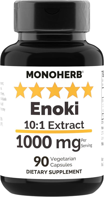 Enoki Mushroom Extract 1000 mg - 90 Vegetarian Capsules
