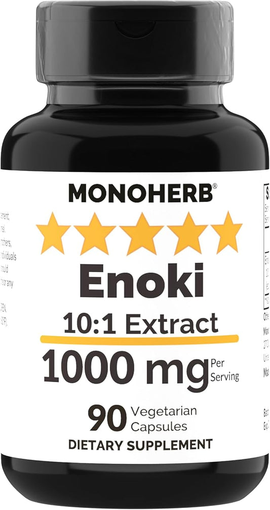 Enoki Mushroom Extract 1000 mg - 90 Vegetarian Capsules