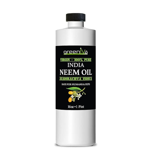 GreenIVe - Neem Oil - 100% Organically Grown Neem Oil - Cold Pressed Virgin Neem Oil - Exclusively on Amazon (16 Ounce)