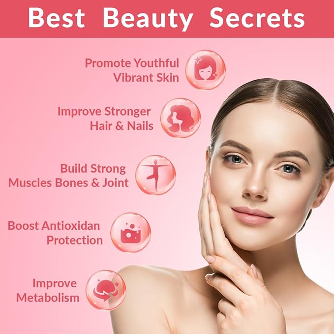 Sugar Free Collagen Gummies for Women, Collagen Protein Type I,II,III,V,X with Biotin Vitamin C D B12, Hydrolyzed Collagen Peptides Gummies for Immune Digestion Skin Hair Nails Energy Bone