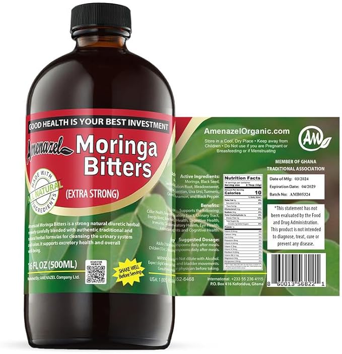 Amenazel Organic Moringa Bitters, 16 fl oz