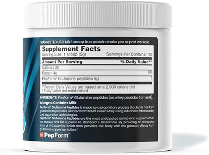 nbpure Performance Glutamine+: PepForm™ Glutamine Peptides – Non-GMO Muscle Recovery & Gut Health – Leaky Gut, Immune Support