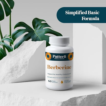 Pattern Wellness Berberine Supplement with Organic Ceylon Cinnamon – Antioxidant & Metabolic Support – Whole Body Wellness – Non-GMO – 180 Vegan Capsules