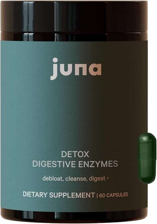 Juna Detox Digestive Enzymes & Probiotic - Fast-Acting Relief for Bloat, Gas, Indigestion & Discomfort - Promotes Healthy Digestion, Regularity & Gut Health