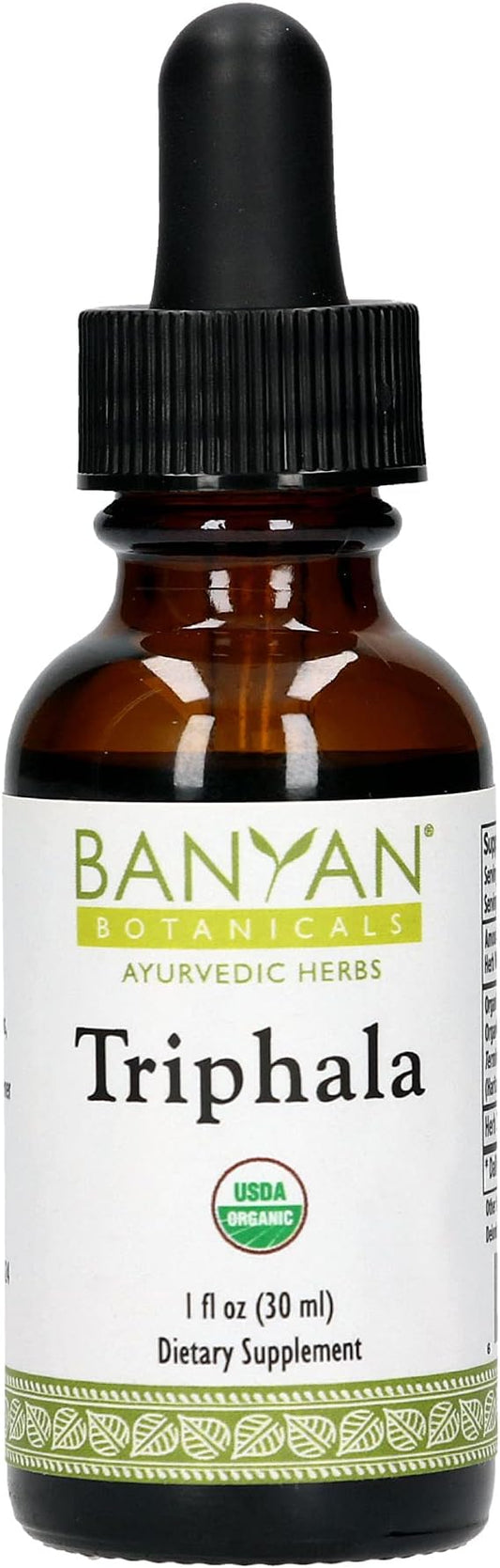 Banyan Botanicals Triphala Liquid Herbal Extract – Organic Triphala Extract with Amla, Haritaki & Bibhitaki – for Daily Detox, Regularity & Rejuvenation* – 1oz. – Non-GMO Sustainably Sourced Vegan