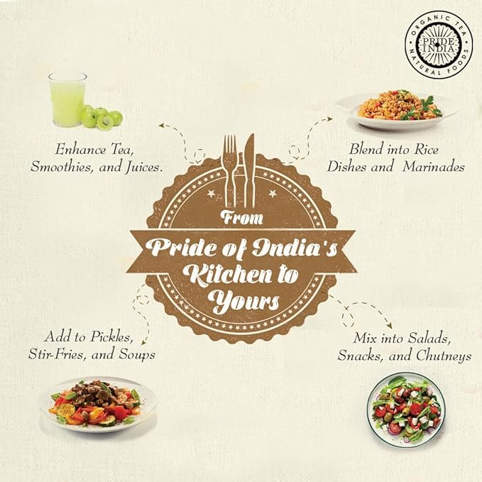Pride of India – Amla Powder – Gourmet Spice – Tangy & Savory – Pure Indian Gooseberry Ground – Antioxidant Rich – GMO/Gluten Free – Easy to Use – 7 oz. Medium Dual Sifter Jar