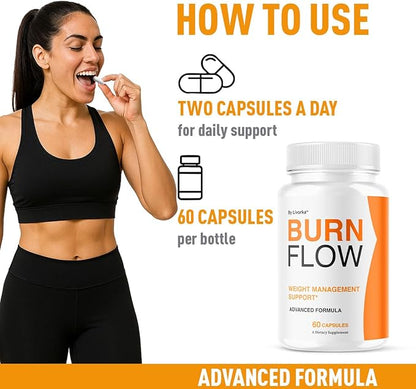 (2 Pack) BurnFlow Capsules - Official BurnFlow Advanced Premium Formula, All Natural BurnFlow Support Capsules for Overall Health & Wellness, BurnFlow Pills Reviews, 120 Capsules for 2 Months