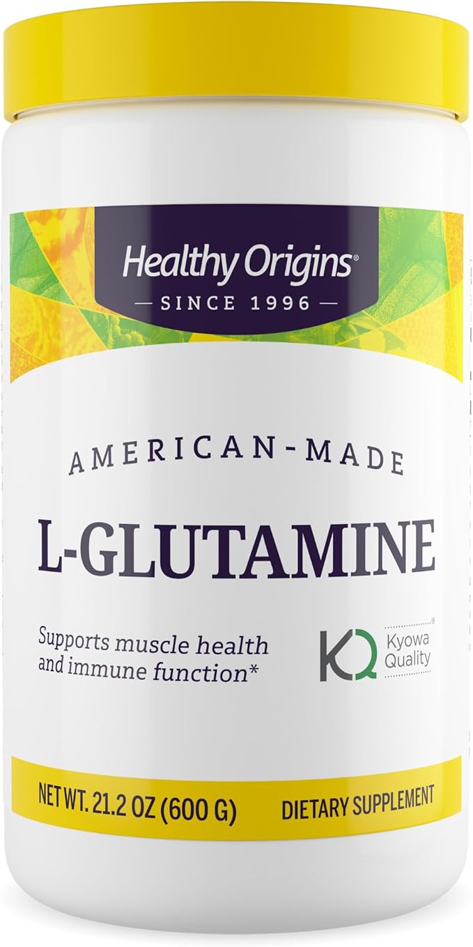 Healthy Origins L-Glutamine (American-Made, Non-GMO, Gluten Free, Muscle Support, Immune Support), 21.2 Ounce