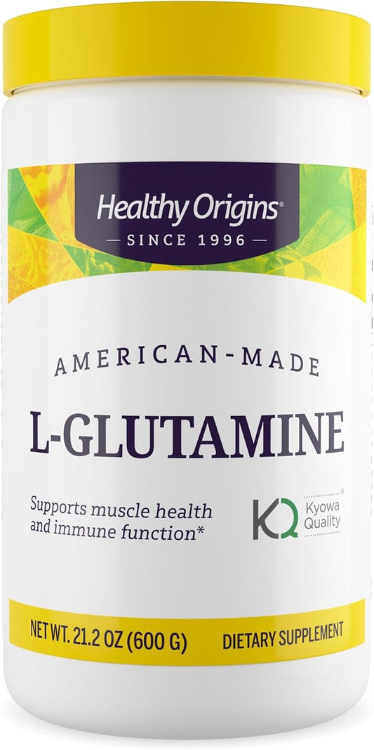 Healthy Origins L-Glutamine (American-Made, Non-GMO, Gluten Free, Muscle Support, Immune Support), 21.2 Ounce