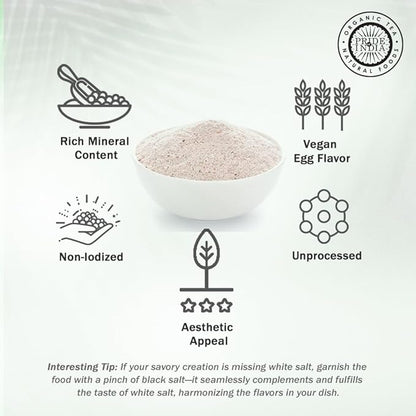 Pride Of India - Himalayan Black Rock Salt - Extra-Fine Grind, (4.0 oz, 113.4gm)- Kala Namak - Contains 84+ Minerals - Perfect for Cooking