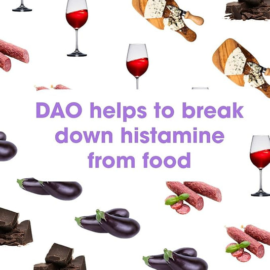 DAO Mini Digestive Enzymes - 60 Tablets | Supplement for Histamine Intolerance & DAO Deficiency | Healthy Histamine Levels | 30,000 HDU Pure Diamine Oxidase (DAO) Enzyme | Coated