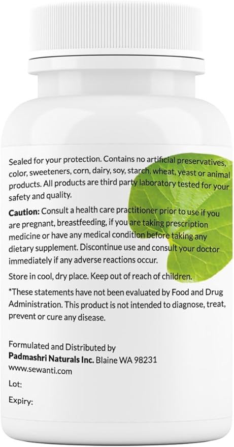 Sewanti Organic Amla Dietary Supplement Natural Antioxidant, Vitamin C Boost 60 Vegan High Potency Extract Capsules, 500mg