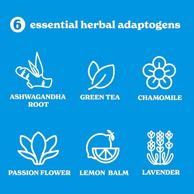 Tranquini Calming Drink With Herbal Adaptogens | Sparkling Water Stress Relief Beverage | Sugar Free, Non Alcoholic, Gluten Free, Vegan - 250ml Mixed Berry (12 cans)