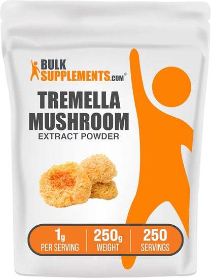 BulkSupplements.com Tremella Mushroom Extract - Tremella Fuciformis Extract, Mushroom Supplement - Vegan & Gluten Free, 1g per Serving, 250g (8.8 oz) (Pack of 1)