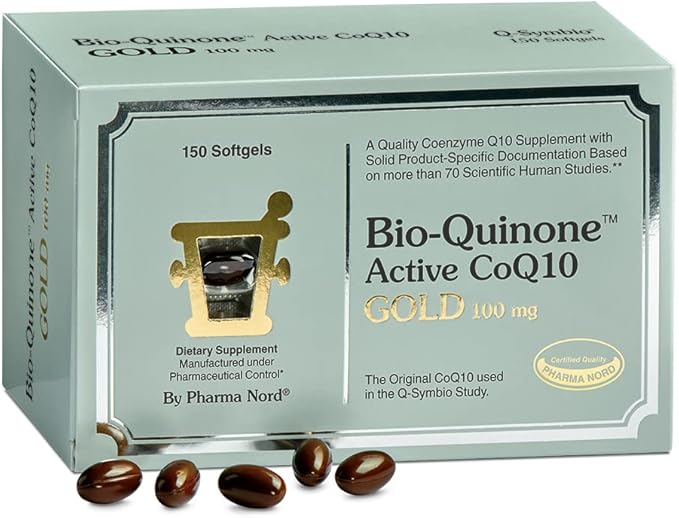 Pharma Nord Bio-Quinone Gold Coenzyme Q10 100mg | The Original CoQ10 | High Absorption, Backed by Research | Essential Antioxidant for Energy, Heart Health and Fertility Support* | 150 Softgels