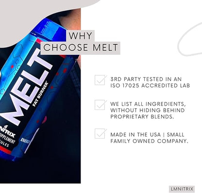 MELT EXT - Extreme Thermogenic Fat Burner - Powerful Weight Loss Aid, Stronger Than Most Diet Pills - True Plateau Destroyer - Lose Weight Fast for Men and Women - Real Results - 60ct