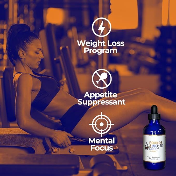 Dirobi Pounds and Inches Weight Management Drops, Liquid Supplement for Women and Men, Diet-Pill Alternative with Delicious Blueberry Flavor, 2 Oz. Bottle