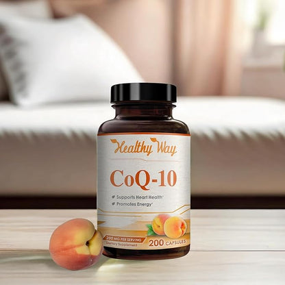 Coenzyme Q10 200mg CoQ10 Supplement -Once Daily CoQ10 200mg Powder Capsules for Heart Health, Antioxidant & Energy Support -Non-GMO, Quick Absorption Ubiquinone Q10 Coenzyme (Single)