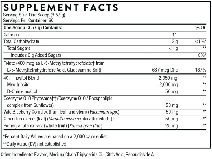 THORNE - Ovarian Care - Women's Health - Inositol, CoQ10, Folate, and Polyphenols - Promote Healthy Ovarian Function and Fertility Health* - Mixed Berry - 7.55 Oz - 60 Servings