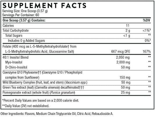 THORNE - Ovarian Care - Women's Health - Inositol, CoQ10, Folate, and Polyphenols - Promote Healthy Ovarian Function and Fertility Health* - Mixed Berry - 7.55 Oz - 60 Servings