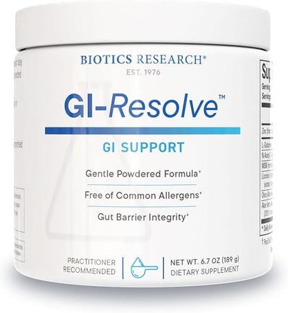 Biotics Research GI Resolve™ Advanced L-Glutamine Powder Formula for Gut Lining Support & Healing - Optimal Gastrointestinal Function - Premium 7-Ingredient with Zinc Carnosine & Botanicals- 6.7oz
