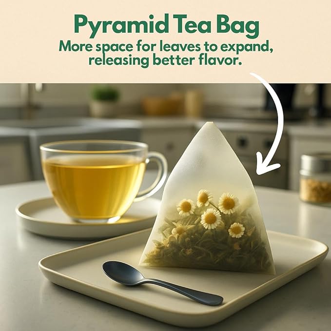 Tozzy Organic Chamomile Tea - 100 Count | Pyramid Tea Bags (Plant-Based & Eco-conscious) | Pure Ingredients